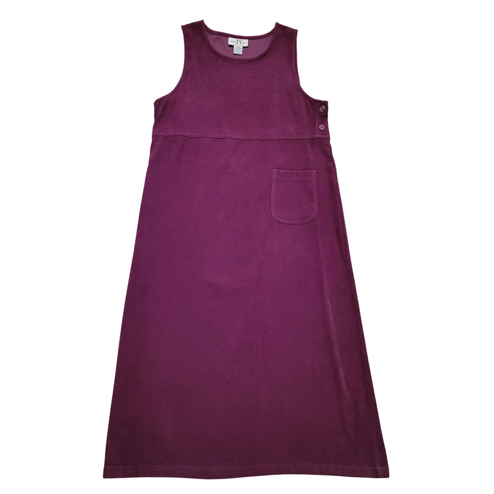 Original TY‎ Wear Maroon Purple Moleskin Sleeveless Jumper Dress PM Layering 90s